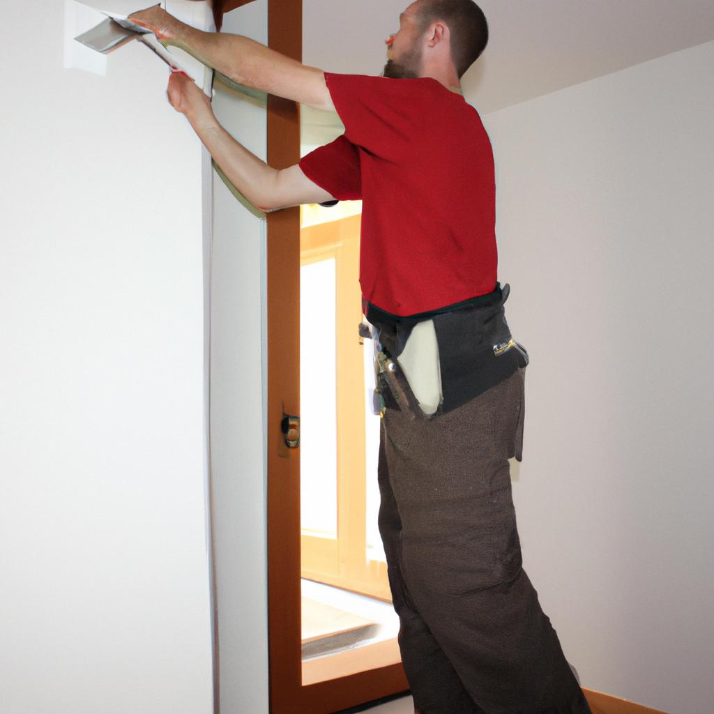 Person conducting home inspection